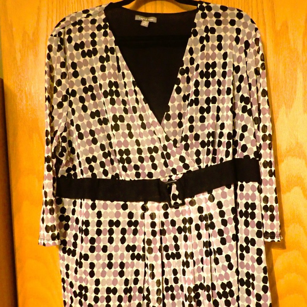 Black ~ Grey ~ Purple  polka dots  top.